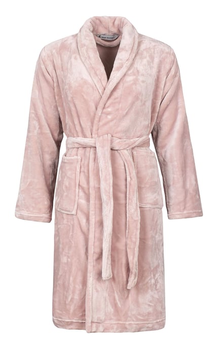 Heat Holders - Ladies Fleece Dressing Gown for Winter - Dusty Pink - Image 1