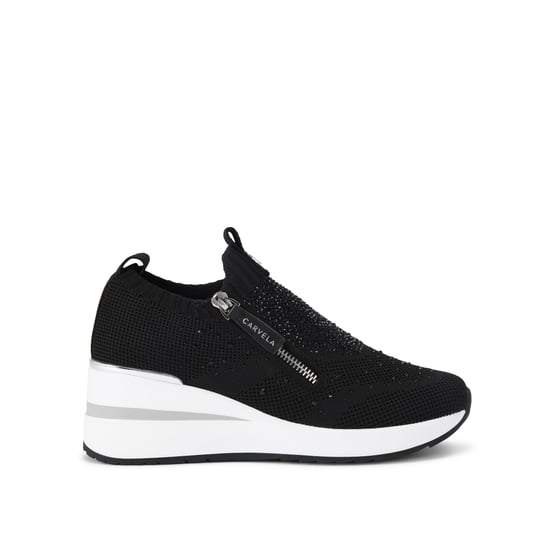 Carvela  High Rise Zip Knit Sneakers