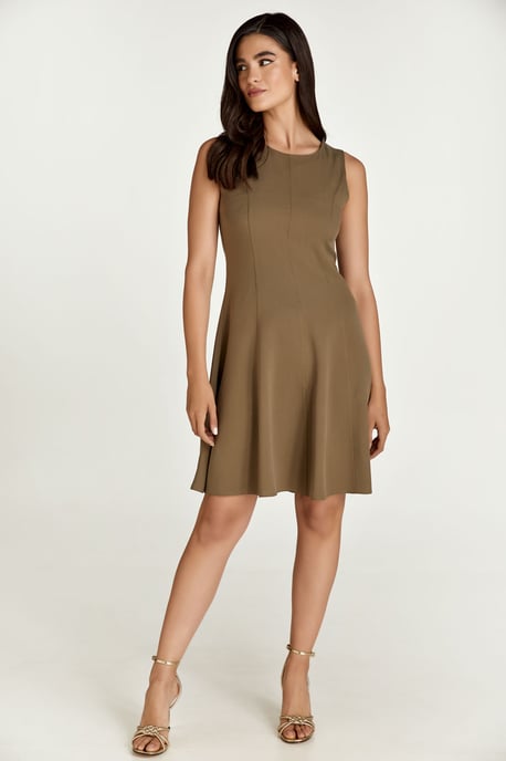 Olijfkleurige Cloche jurk - Image 3