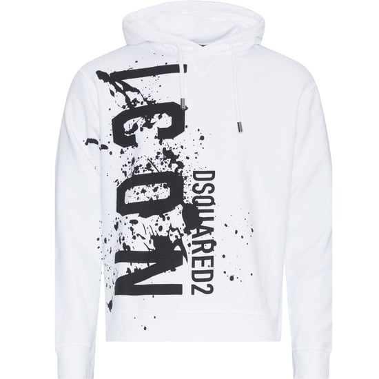Dsquared2 Cool Fit Icon Splash Logo White Hoodie