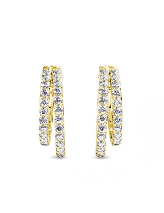 Duo Circlet Oorbellen - Oostenrijks kristal - Image 3