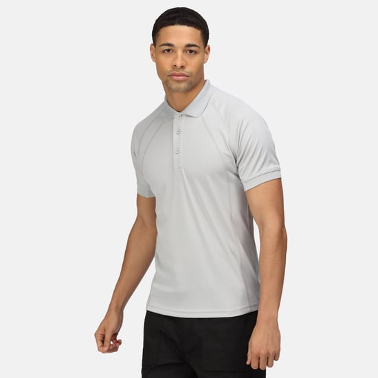 Regatta Heren Coolweave Korte Mouwen Poloshirt (Zilvergrijs) - Image 3