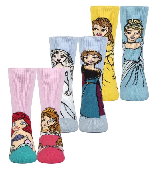 3 par multipack Disney-strumpor för flickor - Värmehållare - Värmehållare för barn - Lite Princess-strumpor - Disney Princess - Image 1