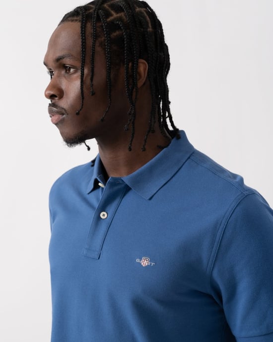 GANT Mens Regular Fit Short Sleeve Shield Logo Pique Polo - Image 2