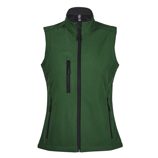 SOLS Dames/dames Rallye Soft Shell Bodywarmer Jacket (Fles groen) - Image 1