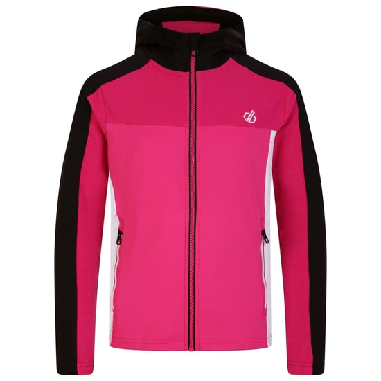 Dare 2B Childrens/Kids Thriving Core Stretch Hooded Midlayer (Pure Pink/Black)