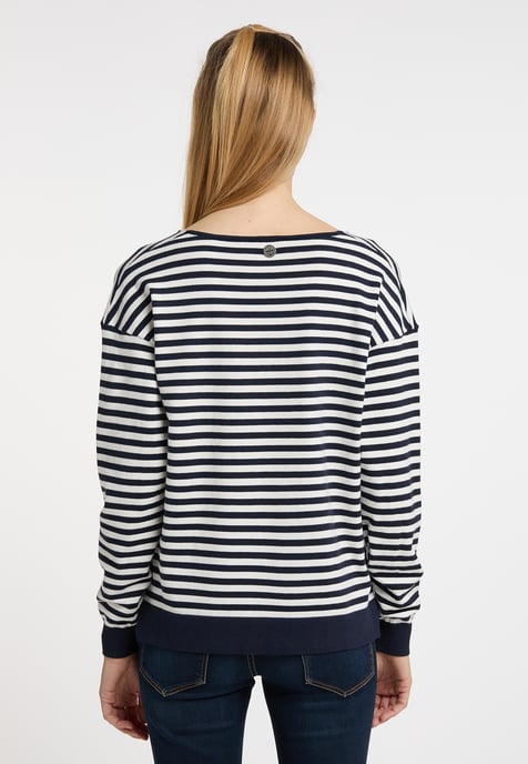 Dreimaster Knitted pullover women marine wool white - Image 4