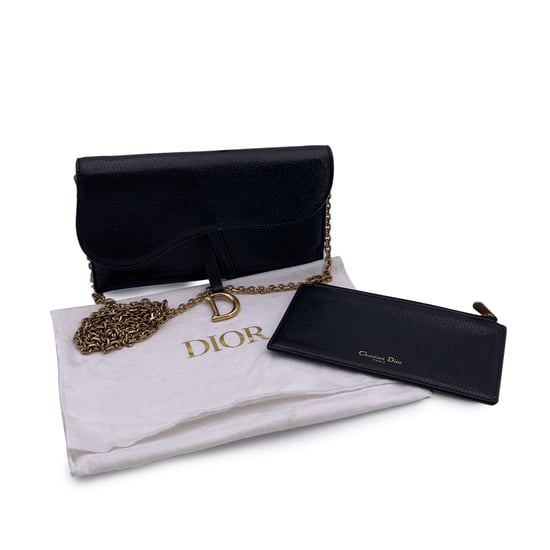 Dior läderplånbok Saddle Wallet On Chain - Image 2