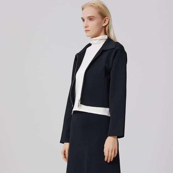 Minimalist front zipper crop jacket - Image 2