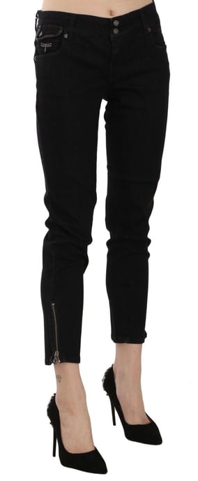 John Galliano Vrijetijdspantalon, zwart, met midden taille en geknipte zoom. - Image 2