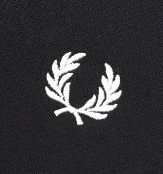 Men's Fred Perry Tipped Hooded Sweatshirt in Black - Image 4