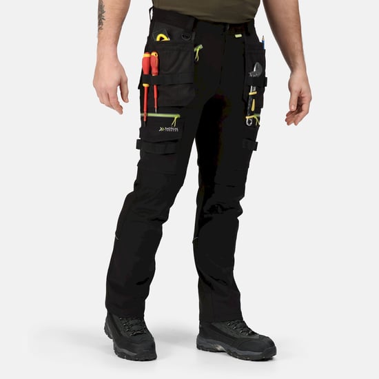 Regatta Mens Infiltrate Softshell Stretch Work Trousers (Black) - Image 3