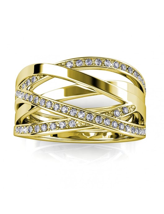 Criss Cross-ring - guld och kristall - Image 4