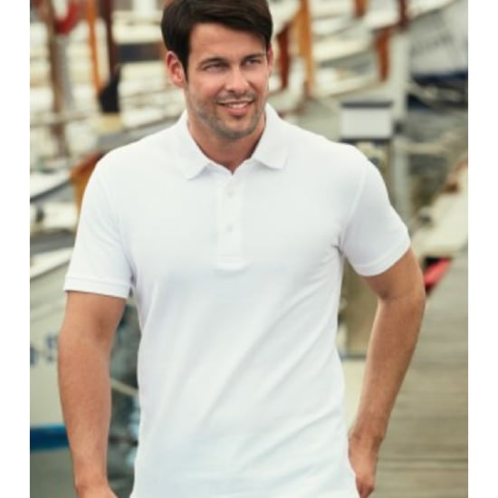 Fruit Of The Loom Heren 65/35 Heavyweight Piqué Poloshirt Korte Mouwen. (Wit) - Image 4