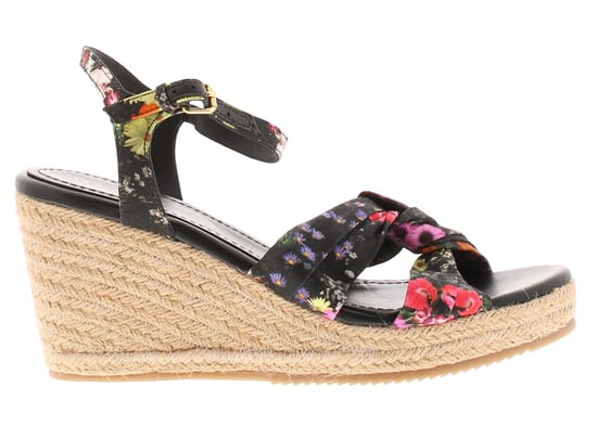 Ted Baker Womens Sandals Cardima Espadrille Wedge Floral Printed Black - Image 2