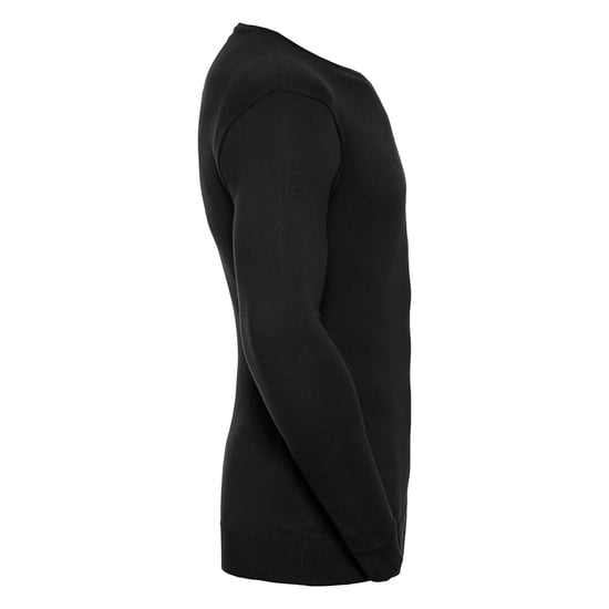 Russell Collection Heren Gebreid V Hals Sweatshirt (Zwart) - Image 3