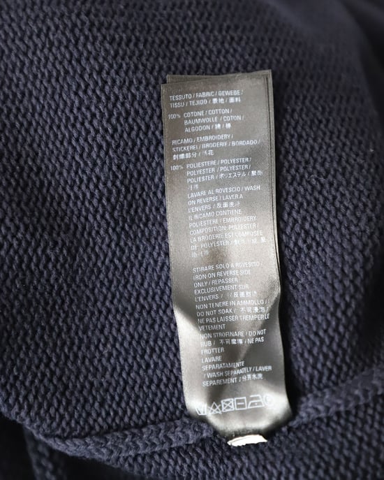 Balenciaga Oversized Broderad Collegemärke Tröja i Mörkblå Bomull - Image 6