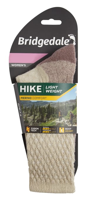 Bridgedale - Womens Hiking Lightweight Merino Socks - Sand - Image 2
