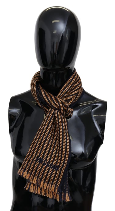 Missoni Men's Orange 100% Wool Patterned Unisex Neck Wrap Shawl Scarf - Image 1
