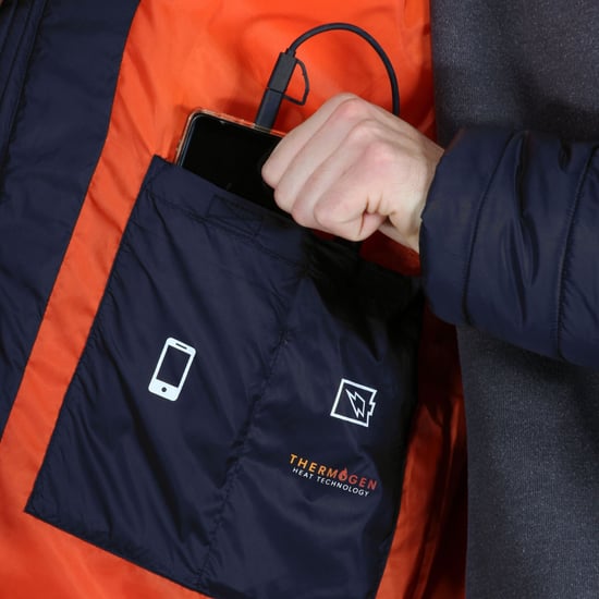 Regatta Mens Thermogen Heated Waterproof Jacket (Navy/Magma Orange)