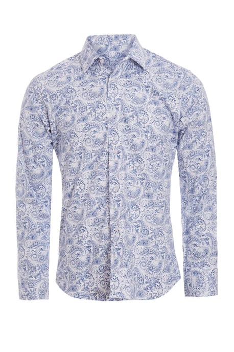 Long Sleeve Paisley Print Shirt