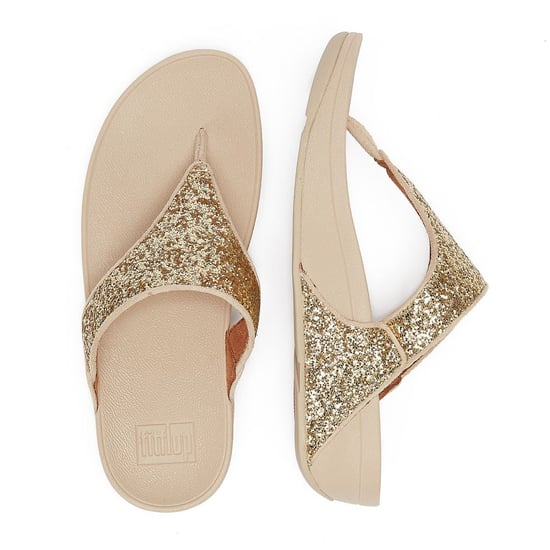 FitFlop Lulu Glitter Toe Thongs Dames Platino Sandalen - Image 6