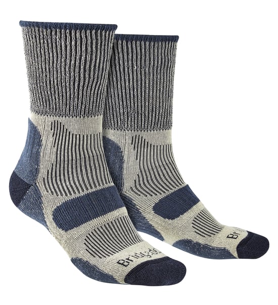 Bridgedale - Mens Hiking Lightweight Cotton Boot Socks - Indigo - Image 1