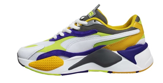 Puma RS-X3 Level Up White Leather Low Lace Up Mens Running Trainers 373169 01