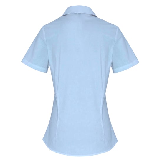 Premier Dames/dames Stretch Fit Poplin Korte Mouw Blouse (Lichtblauw) - Image 2