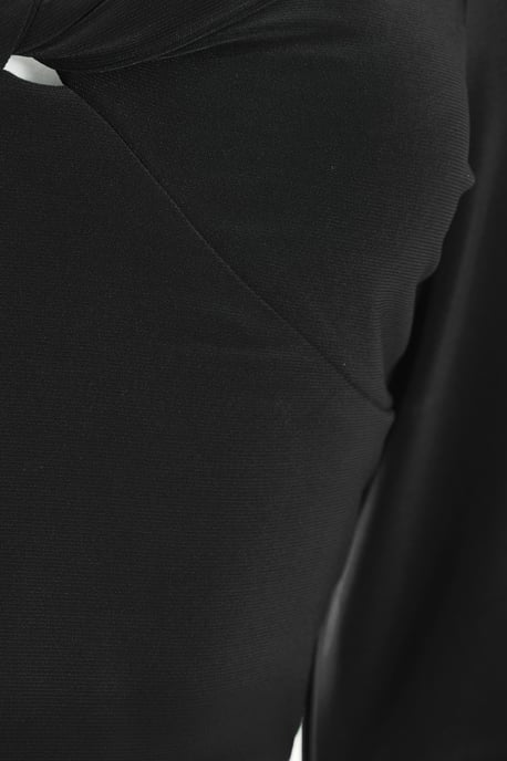 Black Bardot Cut Out Crop Top