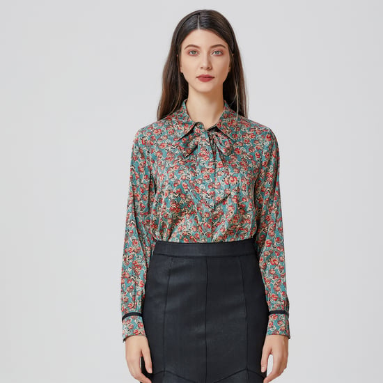 Ascot-tie flower print shirt - Image 2