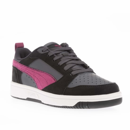 Boy's Puma Juniors Rebound V6 Trainers in Black Grey