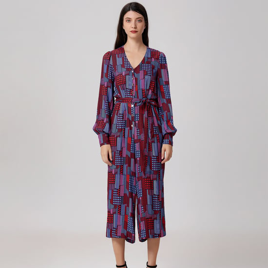 Jumpsuit met grafische print en V-hals - Image 4