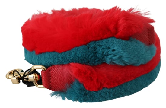 Dolce & Gabbana Women's Red and Blue Rabbit Fur Leather Shoulder Strap - Image 2