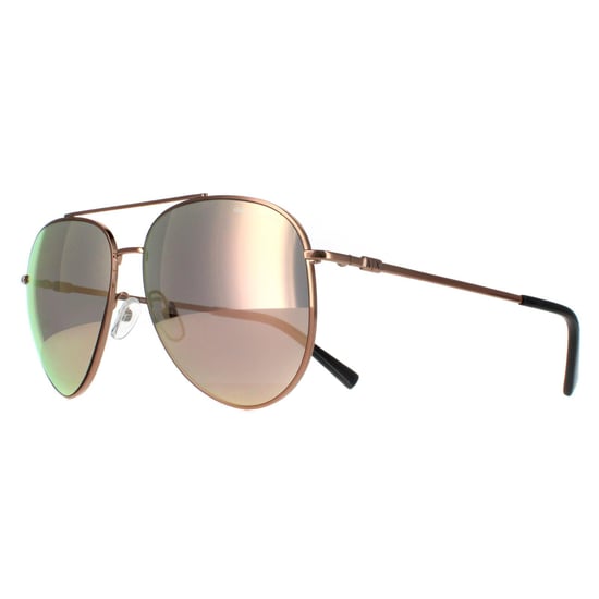 Armani Exchange Aviator Mens Shiny Rose Gold Grey Mirror Rose Gold AX2043S