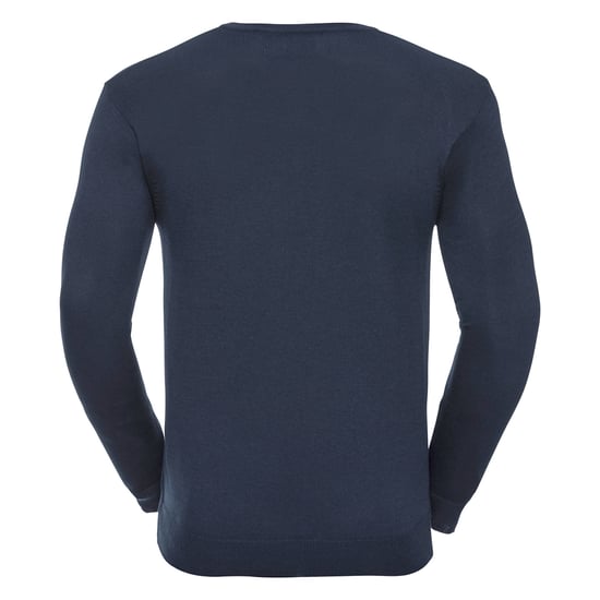 Russell Collection Heren Gebreid V Hals Sweatshirt (Franse marine) - Image 2