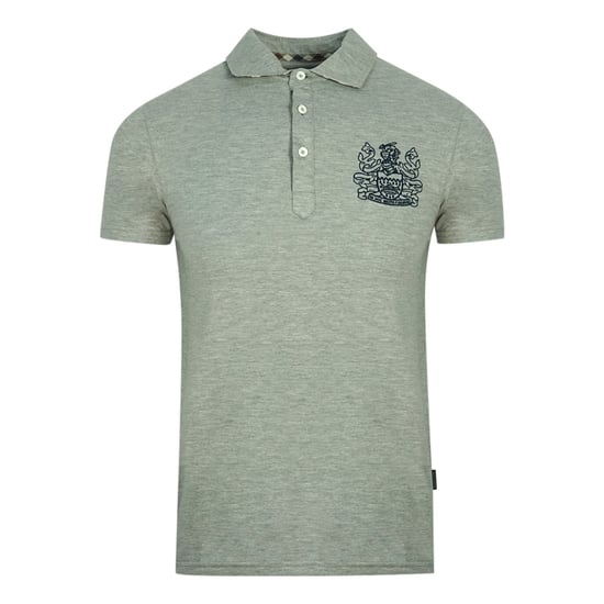 Aquascutum Aldis Crest Chest Logo Grey Polo Shirt - Image 1
