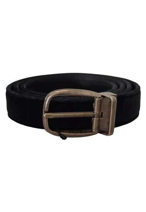 Dolce & Gabbana Men's Black Velvet Leather Antique Metal Buckle - Image 4