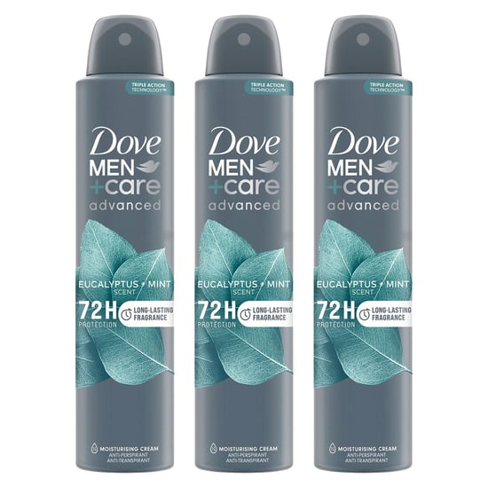 Dove Men+Care Advanced AntiPerspirant Deodorant Spray Eucalyptus + Mint, 3x200ml