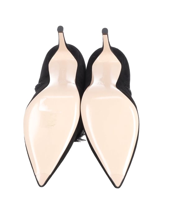 Gianvito Rossi Fur Lined Ankle Boots in Black Suede - Image 6