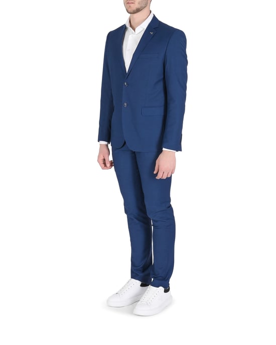 19V69 Italia Mens Suit Kent Blue Royal