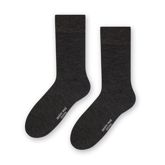 Mens Merino Wool Socks | Steven | Warm Knitted Ribbed Dress Socks - Charcoal - Image 1