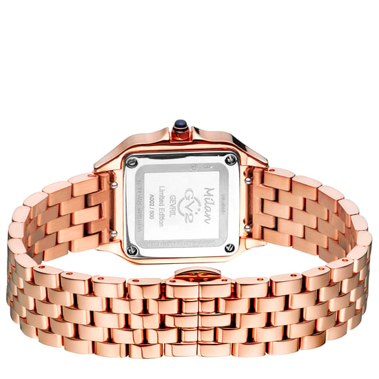 GV2 Milan Women's 12111B Swiss Quartz Rose Gold Stainless Steel Diamond Watch - Image 3
