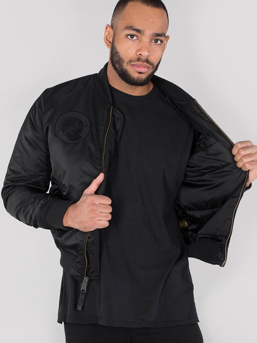 Alpha Industries Men's MA-1 VF NASA Bomber Jacket in Black - Image 3