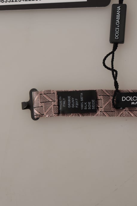 Dolce & Gabbana Gray Fantasy Print Adjustable Neck Papillon Bow Men's Tie - Image 3