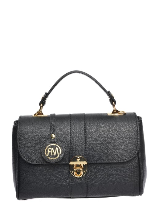 Roberta M  Black Leather Bag