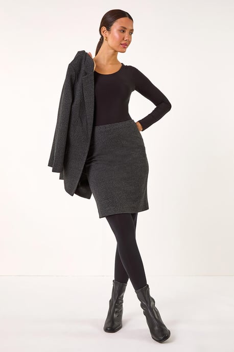 Smart Textured Stretch Skirt - Image 3