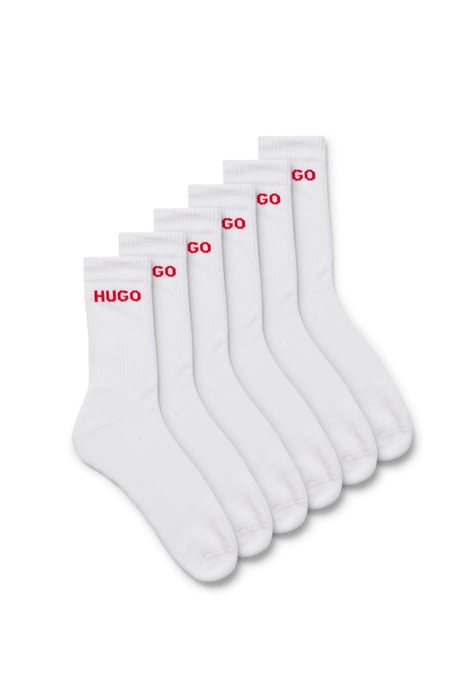 HUGO 6 Pack Men's Rib Logo Sock - Image 1