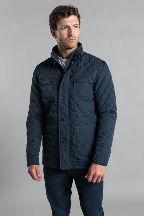 Navy Diamond Quilted Jacket