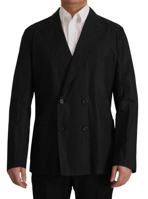 Dolce & Gabbana Svart Prickig Bomullsblazer Herrjacka - Image 1